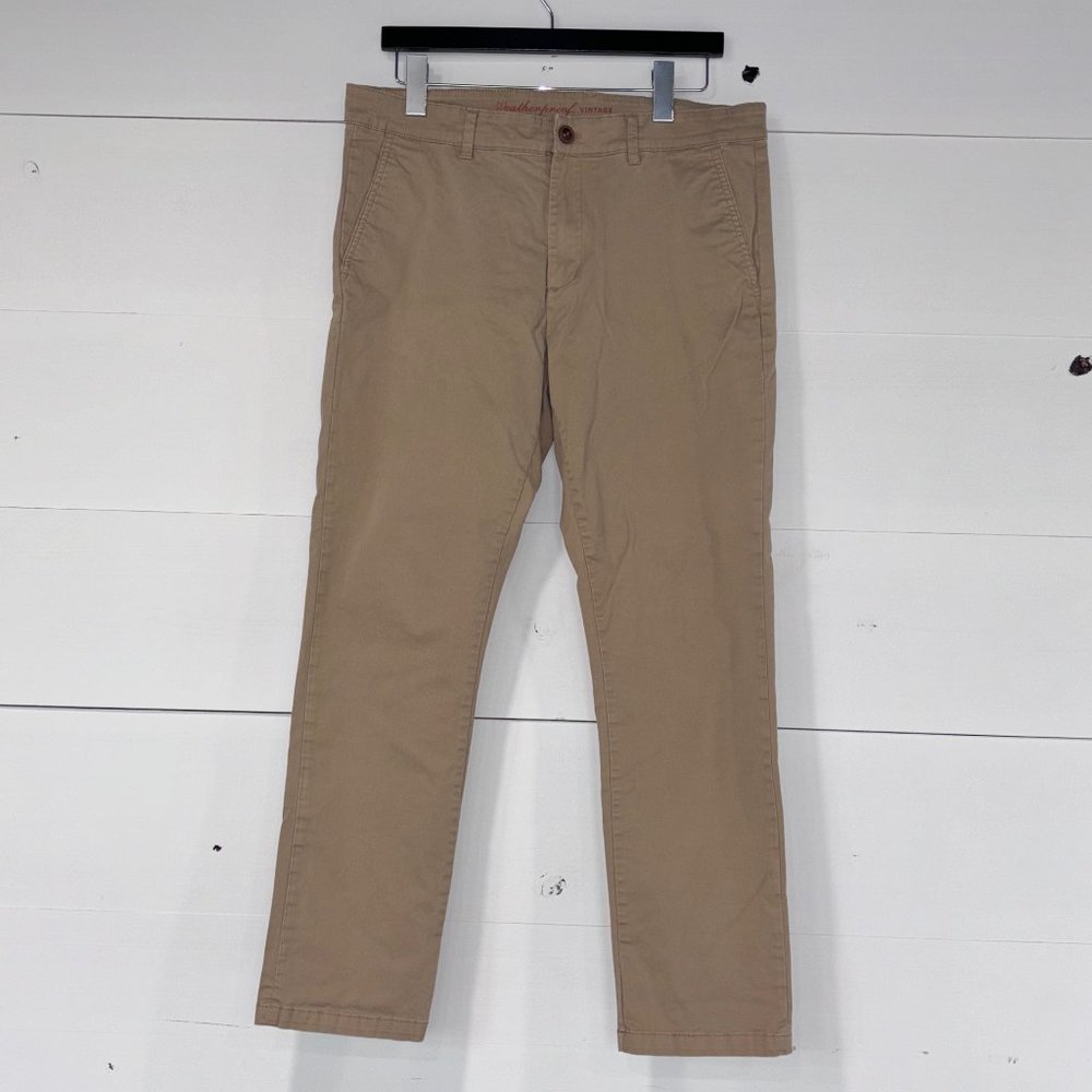 Weatherproof Vintage Men's Khaki Pants Pockets 32x30